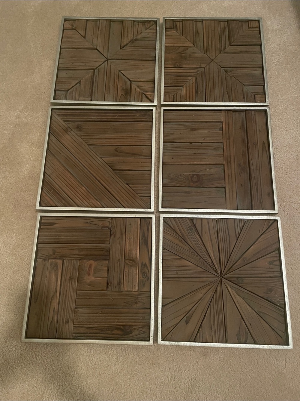Uttermost Bryndle Squares Wood Wall Decor, S/6